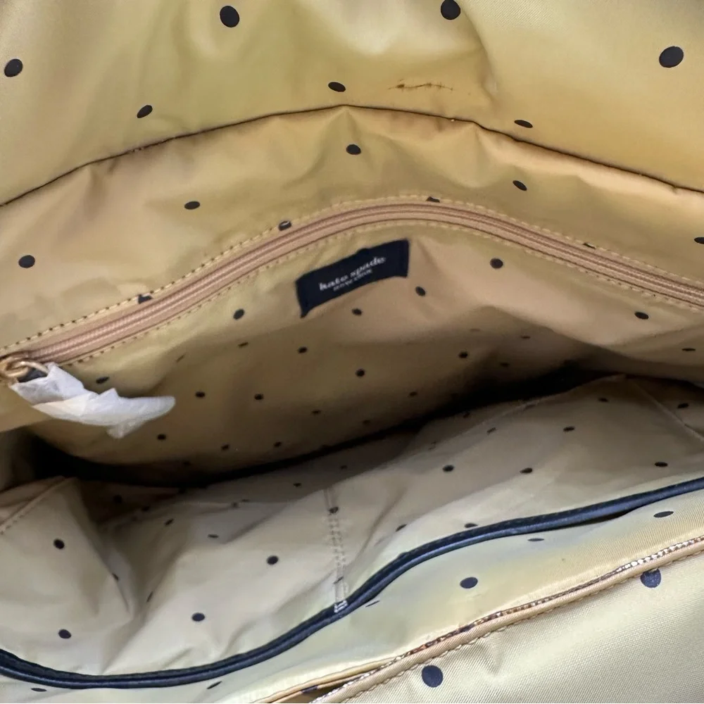 Kate Spade navy blue white‎ polka dot diaper bag baby tote